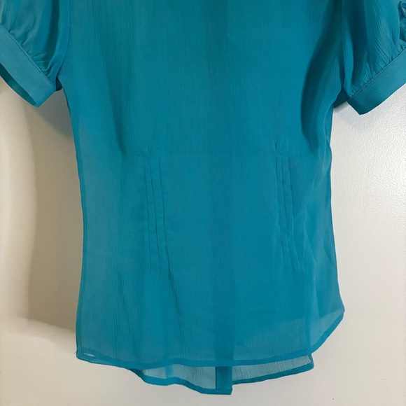 Sans Souci Vintage Inspired Turquoise Blouse - Picture 9 of 10